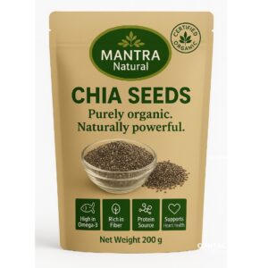 Mantra Natural Raw Chia Seeds 200g | Rich in Omega 3, Fibre & Protein | Gluten Free Superfood